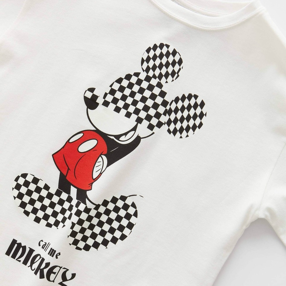 Zara Checkered Call Me Mickey Mouse Top - Picture 2 of 2